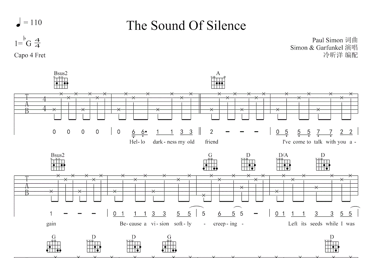 Silence吉他谱(gtp谱,乐队版)_小熊饼干