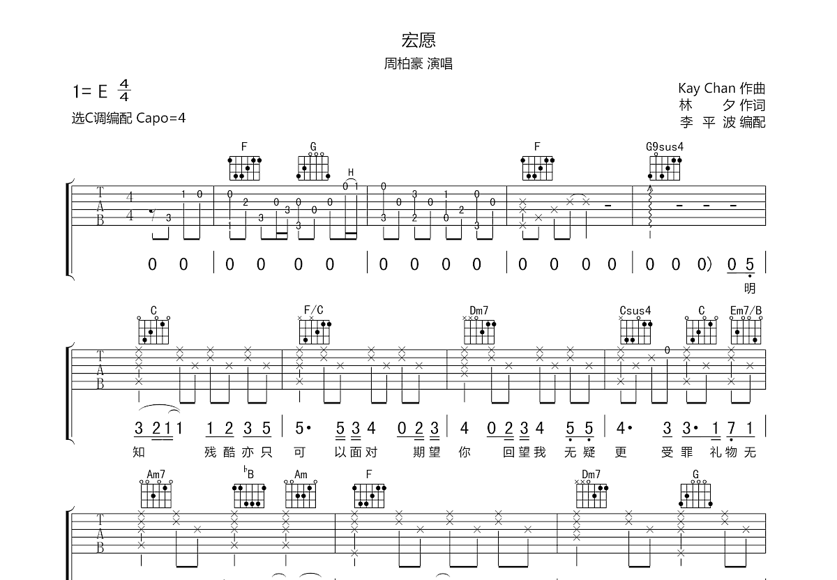 周柏豪-我的宣言(Chord簡譜) | EasyPiano.hk流行鋼琴速成班