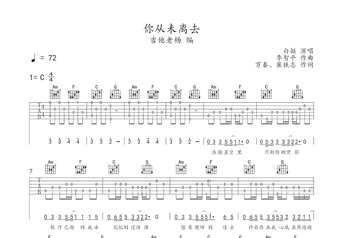 End - Sadako 指弹吉他谱C调GTP六线PDF谱吉他谱-虫虫吉他谱免费下载